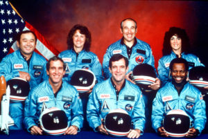 Crew of the Space Shuttle Challenger that blew up on takeoff in January 1986, the reason why Alex Ayzin commissioned the Concerto for Astronauts by Russian classical pianist and composer Emilian Sichkin