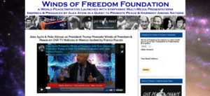 Image link snapshot of webpage of Mexican TV interview of Alex Azyin and Pete Allman as President Donald Trump talking about the Winds of Freedom Foundation. 