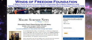 Hot link image snapshot of Barbara Burke article page from Mailbu Surfside News on Winds of Freedom Foundation website. 