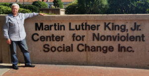 Alex Ayzin, who commissioned two symphonies, Concerto for Astronauts and Winds of Freedom, as a private citizen seeking to make a better world, is seen here at the Martin Luther King, Jr. Center for Nonviolent Change in Atlanta. 